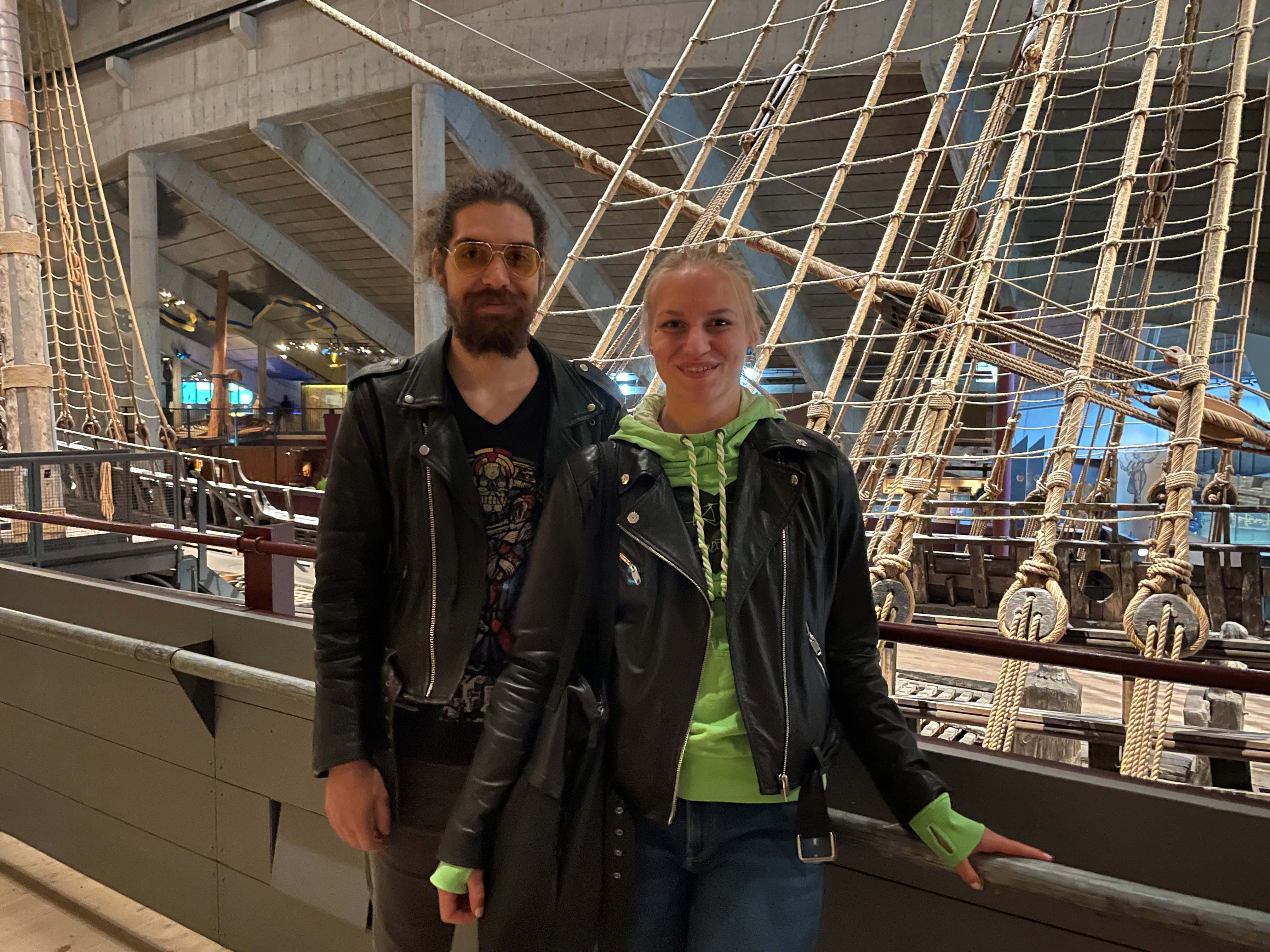 Pawel och Dominika från Polen besöker Vasamuseet